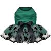 Green and Black Satin Dress