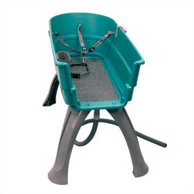 Elevated Dog Bath and Grooming Center Flat Rate Shipping (Color: Yellow and Black Polka Dot Ruffle: Teal)