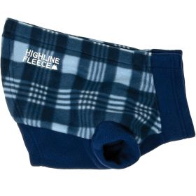 Highline Fleece Dog Coat - Blue Plaid (Color: Yellow and Black Polka Dot Ruffle: Blue Plaid, size: Size 12LC)