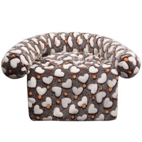 Pet Supplies Plush Kennel Sofa Blanket (Option: Brown Love-70x90cm890G)