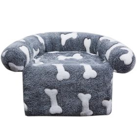 Pet Supplies Plush Kennel Sofa Blanket (Option: Gray Bone-80x100cm1050G)