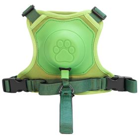 Pet Supplies Dog Chest And Back Integrated Puppy Vest Hand Holding Rope (Option: Grass green-L)
