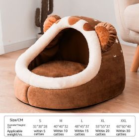 Four Seasons Universal Small Dog Removable And Washable Kennel (Option: Brown Bear-L)