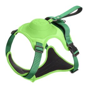 Pet Harness Vest-style Explosion-proof Dog Hand Holding Rope (Option: Grass green-XL)