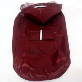 Pet Waterproof Windproof Hood Puppy Raincoat (Option: Red-L)
