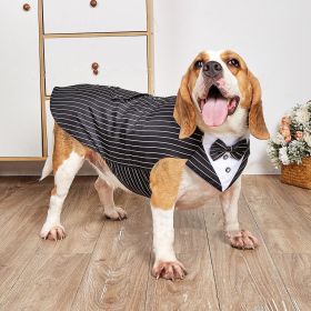 Dog Pet Swallowtail Wedding Clothing Suit Jacket (Option: Stripes-XL)