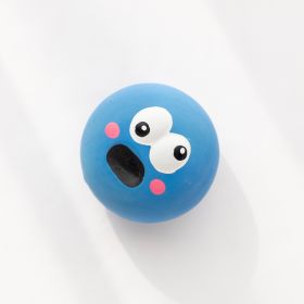 Ugly And Cute Big Eye Ball Pet Toy Dog Sound Gnawing Toy Molar Tooth Cleaning Cat Toy (Color: Yellow and Black Polka Dot Ruffle: Blue)