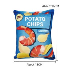 Plush Simulation Sound Paper, Potato Chips, Pet Sound Toys (Color: Yellow and Black Polka Dot Ruffle: Blue)