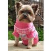 Dog Cable Knit 100% Cotton Sweater    Snowflakes and Hearts Pink