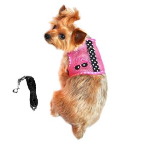 Cool Mesh Dog Harness Under the Sea Collection - Sunglasses Pink and Black Polka Dot (size: X-Small)