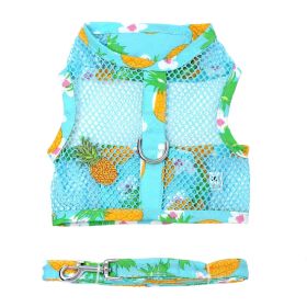 Cool Mesh Dog Harness with Leash - Pineapple Luau (size: X-Small)