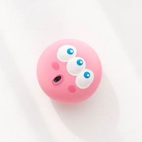 Ugly And Cute Big Eye Ball Pet Toy Dog Sound Gnawing Toy Molar Tooth Cleaning Cat Toy (Color: Yellow and Black Polka Dot Ruffle: Pink)