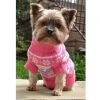 Dog Cable Knit 100% Cotton Sweater    Snowflakes and Hearts Pink