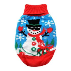 Dog Cable Knit 100% Cotton Sweater    Ugly Snowman (size: small)