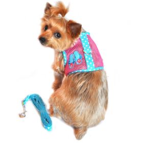 Cool Mesh Dog Harness Under the Sea Collection - Pink and Blue Flip Flop (size: X-Small)