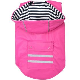 Slicker Raincoat with Striped Lining - Raspberry Pink (size: small)