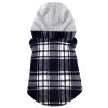 Weekender Dog Sweatshirt Hoodie Black & White Plaid Flannel