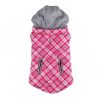 Weekender Dog Sweatshirt Hoodie - Pink and White Plaid Flannel