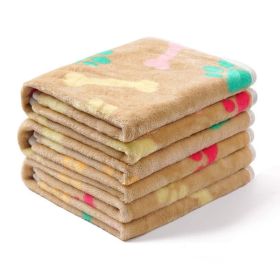 Pet Blanket Dog Cat Pad Warm Blanket Confetti Bone Dog's Paw Blanket (Option: Camel-70*80CM)
