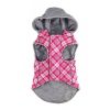 Weekender Dog Sweatshirt Hoodie - Pink and White Plaid Flannel