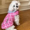 Weekender Dog Sweatshirt Hoodie - Pink and White Plaid Flannel