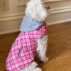 Weekender Dog Sweatshirt Hoodie - Pink and White Plaid Flannel